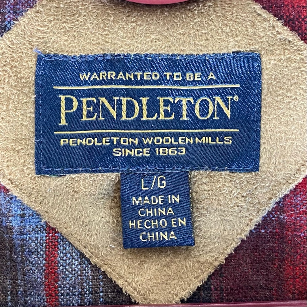 Pendleton Fuzzy Zip Jacket Dark Red Size L - Picture 3 of 10